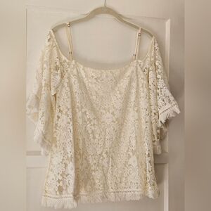 Bailey 44 Cream Lace Blouse